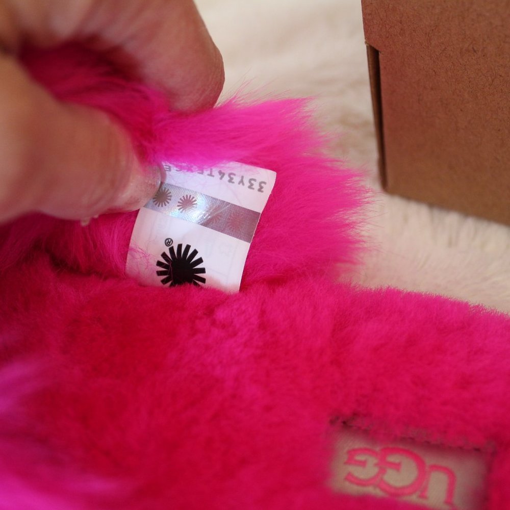 NIB UGG FUZZALICIOUS FUR SANDAL SLIPPERS PINK - Picture 6 of 8